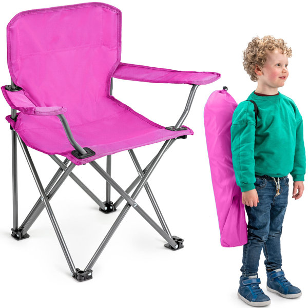 Draper Kids Camping Chair Pink Lightweight Folding Garden Beach Seat